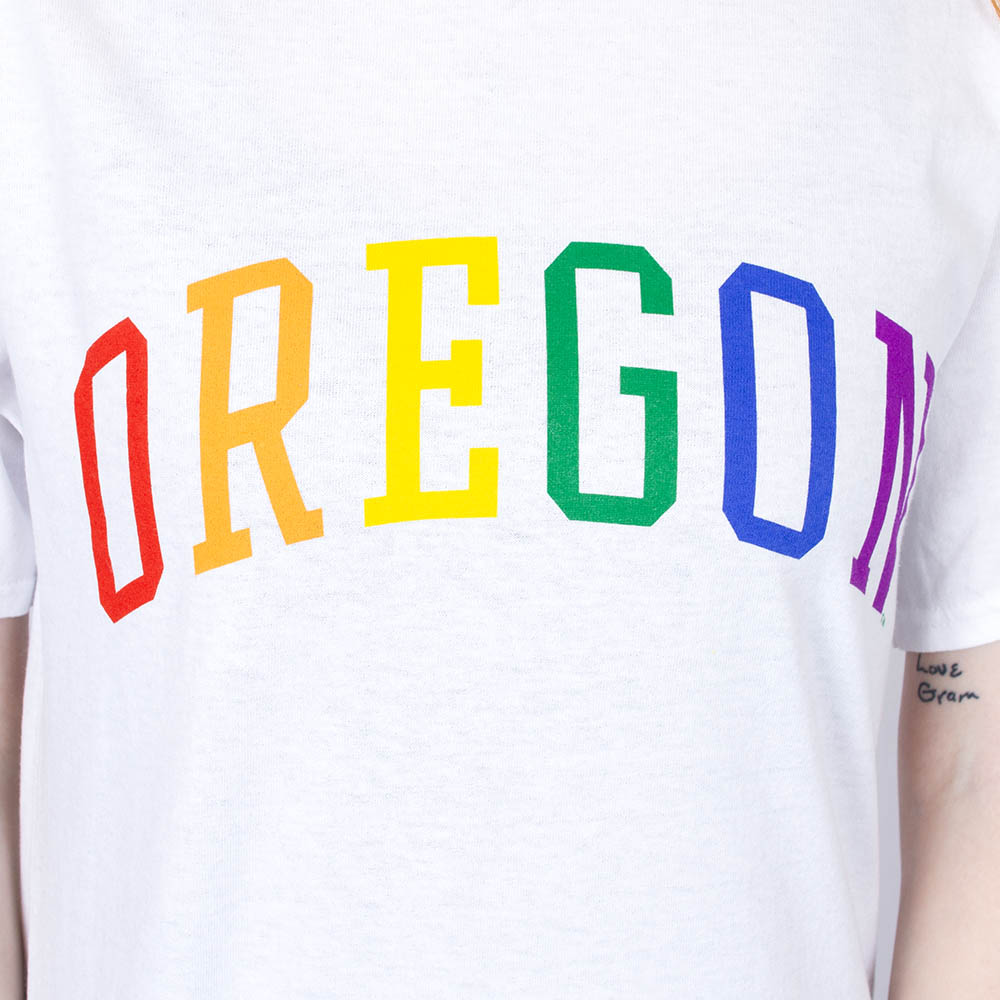 Arched Oregon, McKenzie SewOn, White, Crew Neck, Men, Unisex, 2023, T-Shirt, 730469